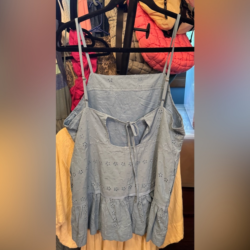 Free People Caught Up Tunic in Blissful Blue Combo, NWT - Picture 6 of 8
